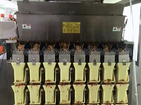 Pickled Vegetable Packaging Machine With 8 Heads Three Layers Weigher