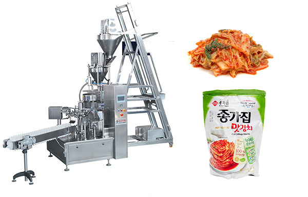 Rotary Kimchi Pouch Filling Sealing Packing Machine