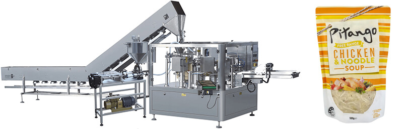 Chicken And Soup Pouch Filling Sealing Machine